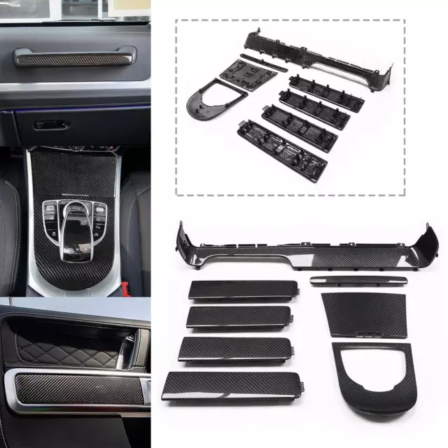 8×Real Carbon Fiber Car Interior Kit Cover Trim für Benz G-Klasse G500 G63 AMG