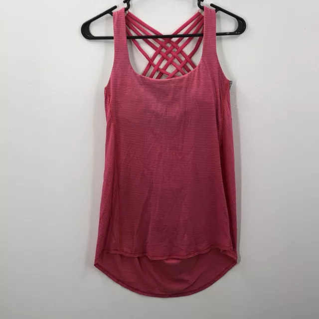 Lululemon Womens Pink Bon Bon So Fly Butterfly Angel Wing Wild Tank Top Size 6