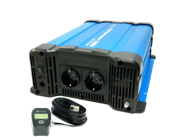 Onduleur 24V Vers 220V 200W - Pur Sinus Modifié, 2 Prises + 4 Ports USB, Pour Camion, Camping, Voiture