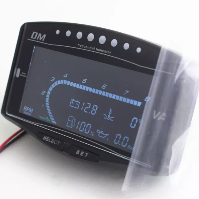 Car Multifunction Instrument Tachometer Oil Pressure Fuel Voltmeter 5 in 1 Gauge