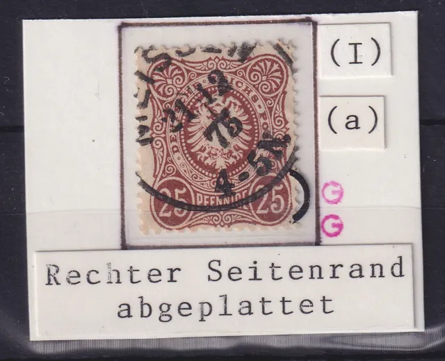 Dt. Reich 25 Pfennige Mi.-Nr. 35 I a minimale Bugspur, gestempelt, geprüft BPP