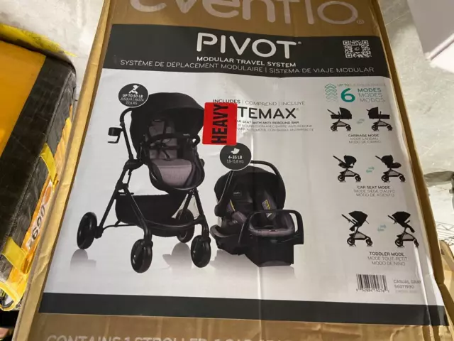Evenflo Pivot Modular Travel System with LiteMax Infant Car Seat with Anti