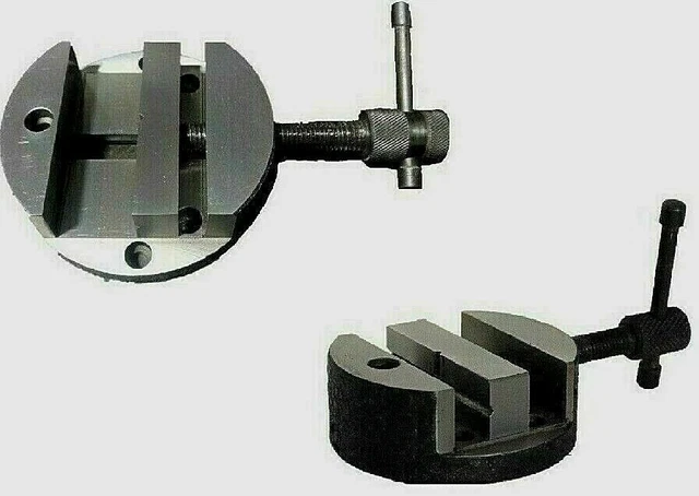 Round Vise 3" Inch 80 mm With V - Grooves Jaw For Rotary Table & Vertical Slide
