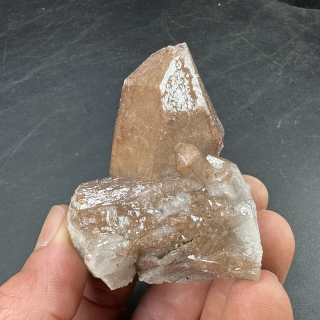 Red Hematite Inclusion Quartz Crystal Cluster from Colorado
