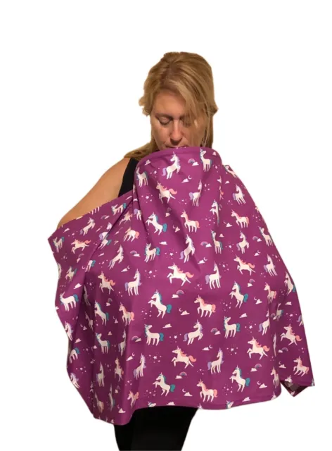 Breastfeeding Baby Blanket - Purple Unicorn - Nursing Cover