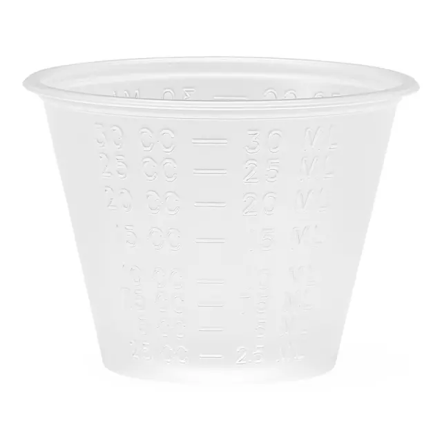 Nonsterile Graduated Plastic Medicine Cups mL / cc only, Sleeve