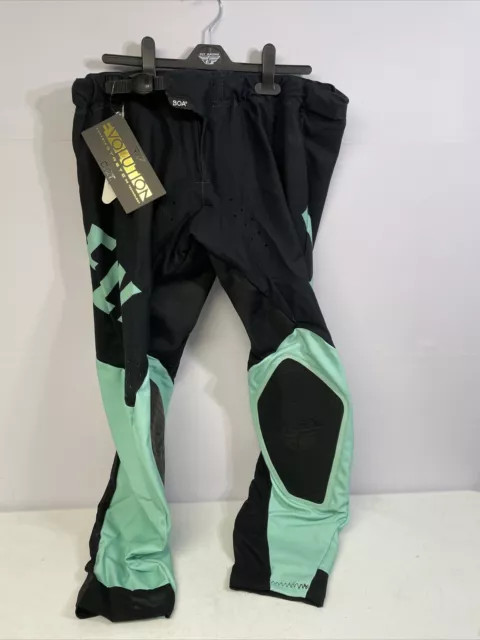 New Fly Racing  Adult Evolution DST Pants BOA Size 36 Black & Light Green