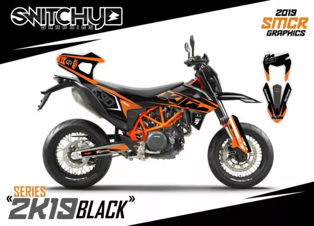 KIT ADESIVI GRAFICHE 2K19 BLACK per moto KTM SMC-R 690 2019