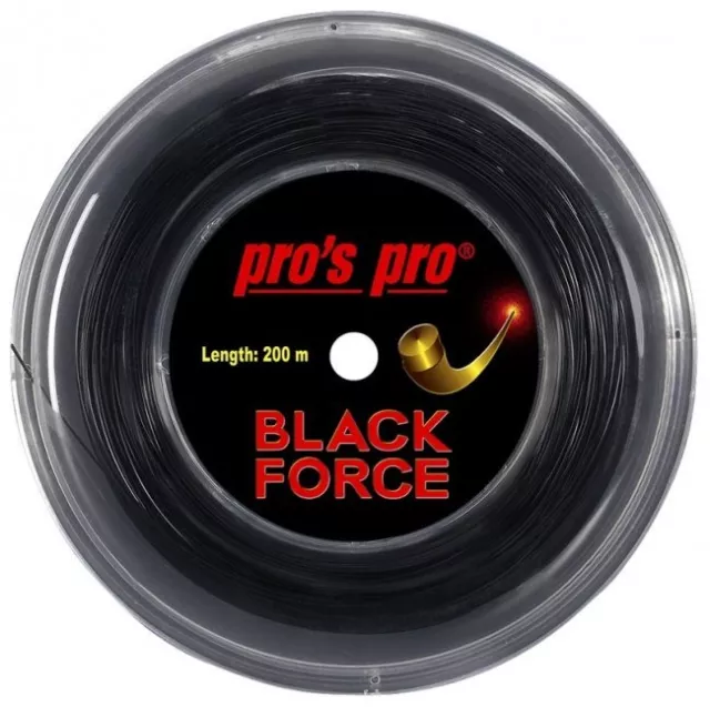 200m Pros Pro BLACK FORCE 1,29mm (0,15€/lfdm) - schwarze Topsaite, Tennissaite