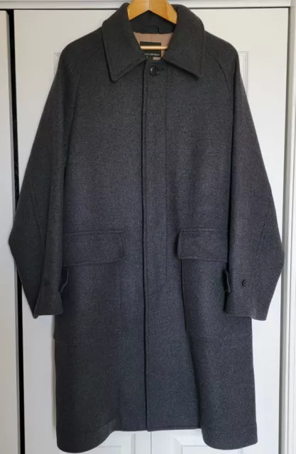 Banana Republic Oversized Melton Balmacaan Coat Wool Blend Grey Men's Large NWOT