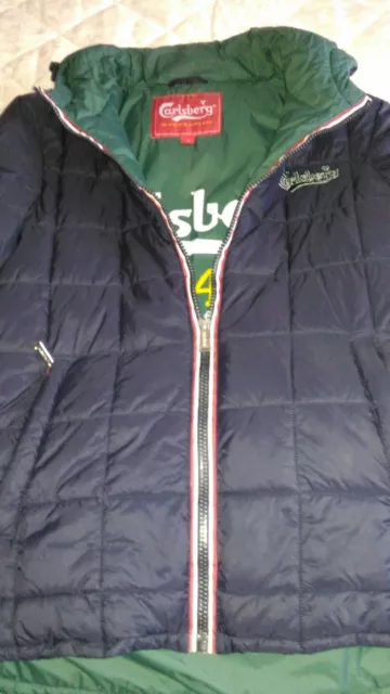 GIUBBINO CARLSBERG UOMO RAGAZZO originale. tg S. Blu con cappuccio EUR 22 00 PicClick IT