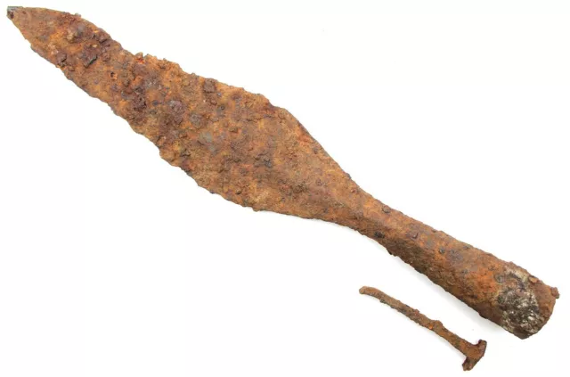 Ancient Rare Authentic Viking Kievan Rus Khazar Iron Battle Spearhead 7-9th AD