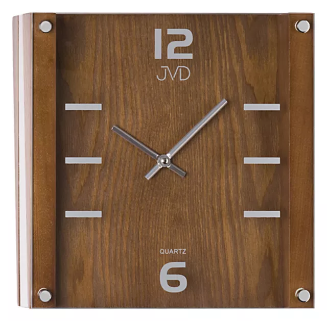 Orologio da parete in legno design con supporto in vetro idea regalo