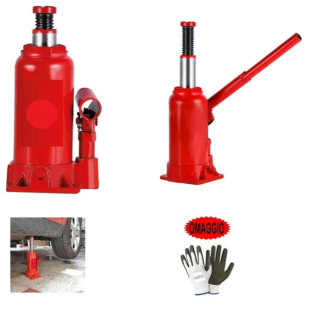 Cric Hydraulique Bouteille YATO 5 Tonnes - Piston Deux étages, Pour Véhicules Lourds