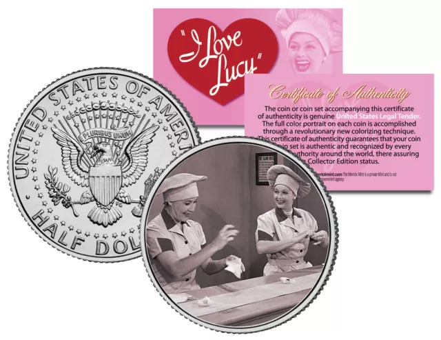 I LOVE LUCY Chocolate Scene * LUCILLE BALL * Genuine JFK Half Dollar U.S. Coin