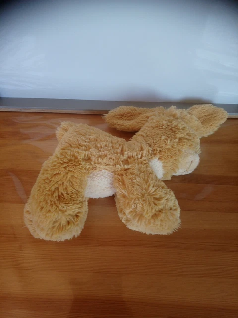 Peluche doudou lapin beige moutard crème longues poils Nounours  + cadeau 5