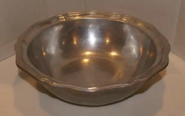 Vintage Wilton Armetale Pewter RWP Queen Anne (10" RIM) 9” Serving Bowl X 3"H