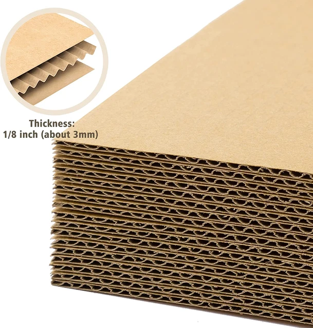 ALL SIZES 50 Pack Corrugated Cardboard Sheets Flat Cardboard Layer Pads