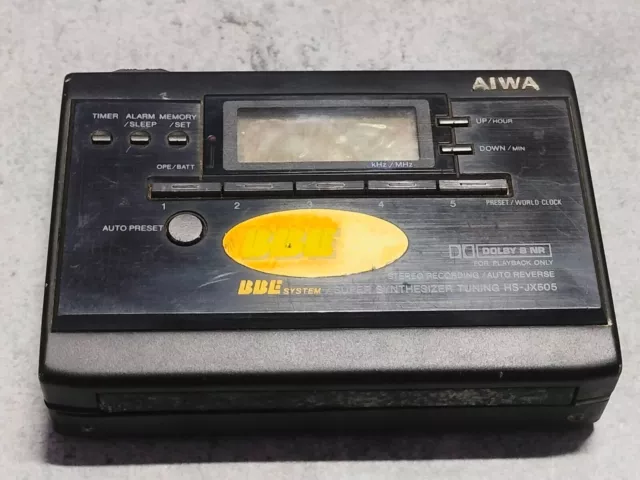 Lecteur cassette Walkman Aiwa HS JX 505 pas de batterie à tester Non testé