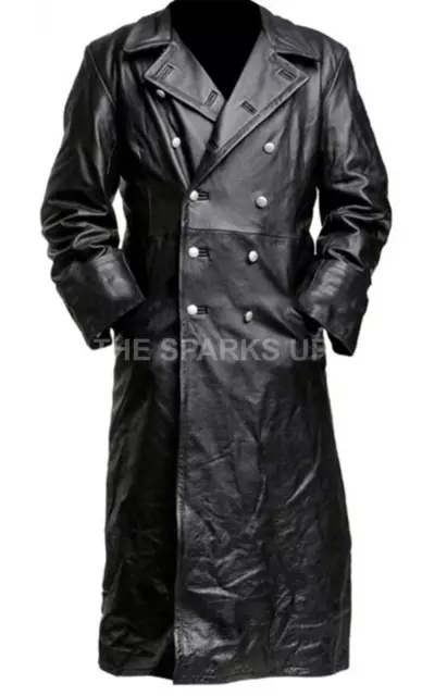 German Classic Ww2 Military Officer Uniform Formal Wear Real Leather Trench Coat