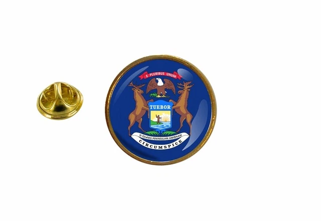 Pin's Badge Drapeau USA Et Utah - Étoile Américaine - Accessoire Décoratif Rond