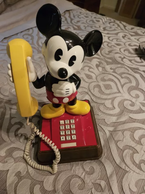 VINTAGE THE MICKEY Mouse Phone Push Button Landline Telephone Disney ...