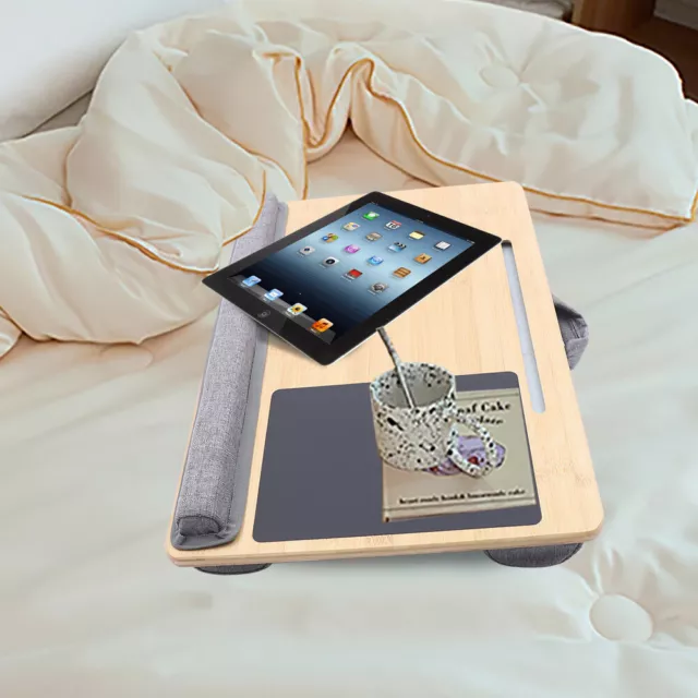 Laptop Desk for Lap with Cushion Wrist Rest For up to 17inches Yellow US Stock