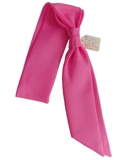 Sciarpa cravatta vintage pronta a nodo rosa brillante ragazze hippie epoca anni '60 cravatta INUTILIZZATA