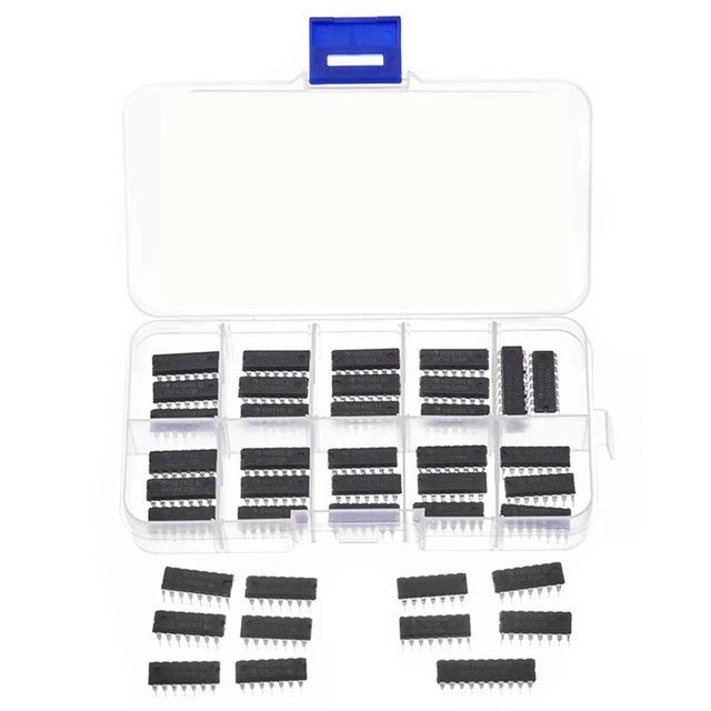40Pcs(20Pcs 74HCxx+20Pcs 74LSxx) Series Logic IC Assortment Kit Digital D7E1 2