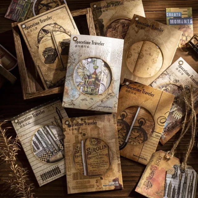 8 packs Of Vintage Time Traveler Washi Paper Stickers-Scrap-booking,Journaling