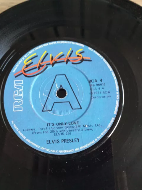 RCA - Elvis Presley - 45 rpm 7" Single Vinyl Record - Beyond The Reef