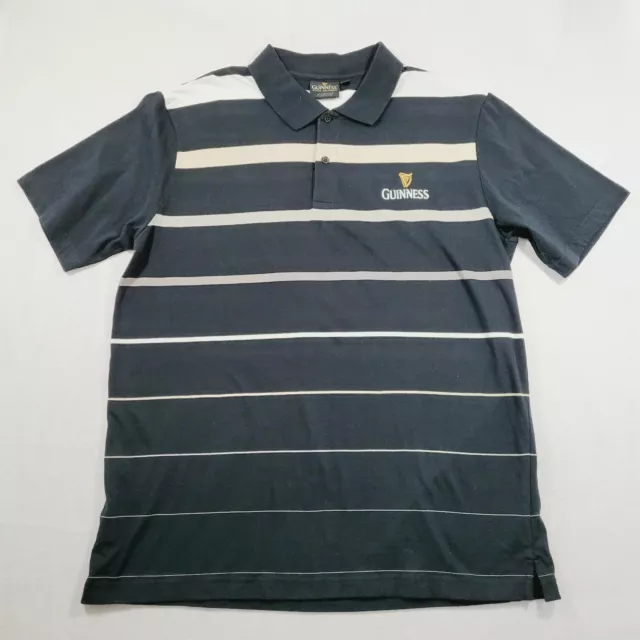 Mens Classic Guinness striped short sleeve Polo Shirt Size L