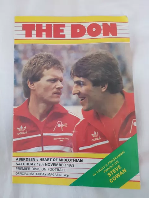 Aberdeen v Hearts Programme 19/11/83
