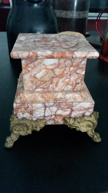 Muy Hermoso Pedestal De Mármol Pies Regula Dorado Francia XIX Em Siglo P2