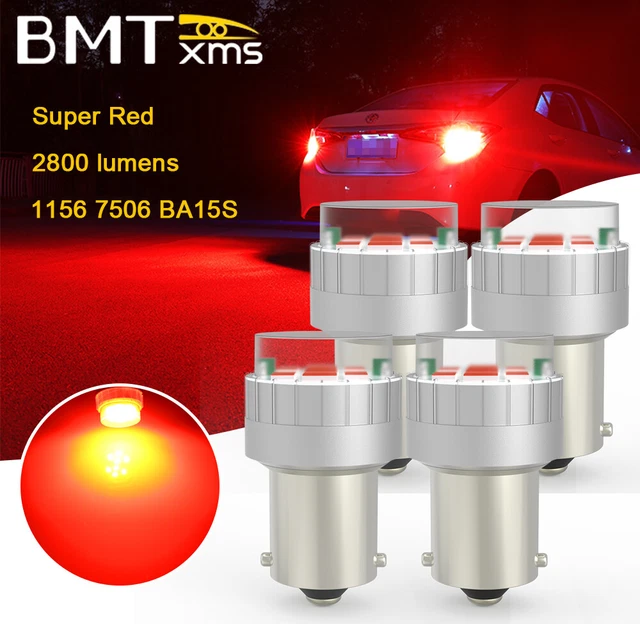 4x 1156 7506 LED Brake Tail Stop Parking Light Bulbs Red For Jeep Renegade