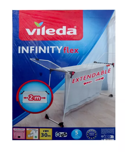 Vileda Wäscheständer 30m Infinity Flex Seiten ausziehbar auf 2m Länge