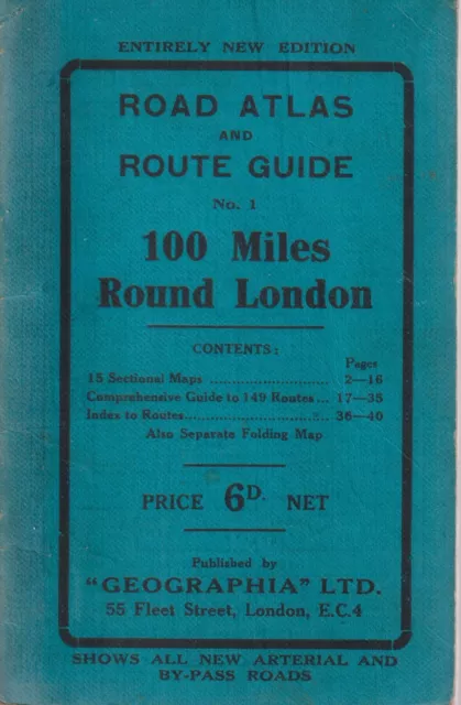 Geographia Road Atlas and Route Guide No.1 100 Miles Round London (PB Booklet)