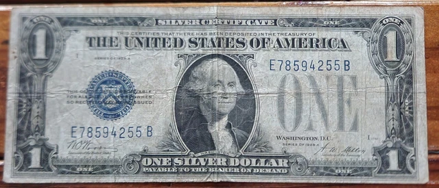 Fr. 1601 1928-A $1 One Dollar “Funnyback” Silver Certificate
