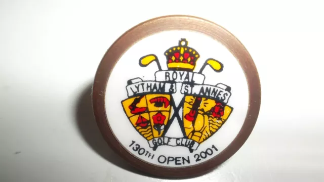 130th Open 2001 Royal Lytham & St Annes golf ball marker (small brass)