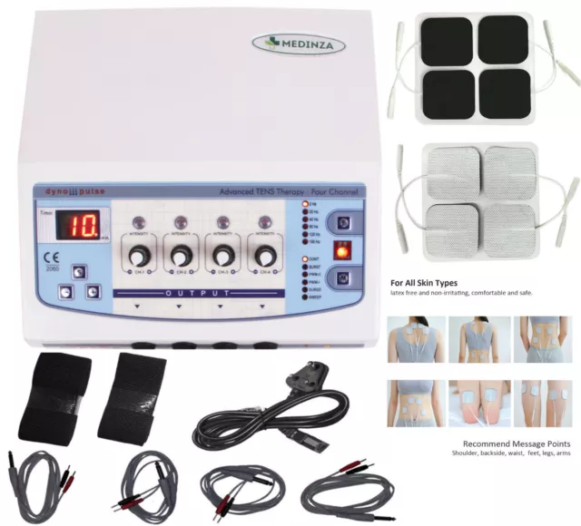 Latest Prof. Home Use 4 Channel ElectroTherapy With Sticky Pads Pain Relief Unit