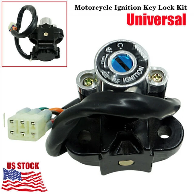 Universal Motorcycle ATV Pit Dirt Bike Ignition Key Lock Set Switch CNC Aluminum