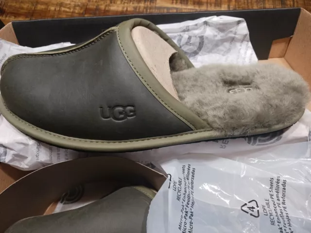 Mens UGG SCUFF Full Grain LEATHER  CLASSIC COMFORT SHOES SLIPPERS Sz 10 New 📦 2