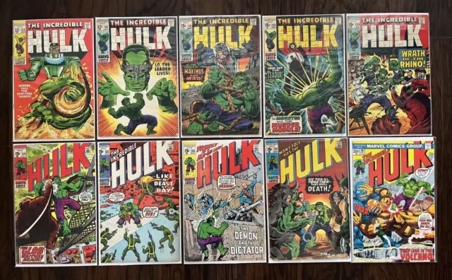 Incredible Hulk Marvel Comics Lot 10 Silver/Bronze age issues - NICE!