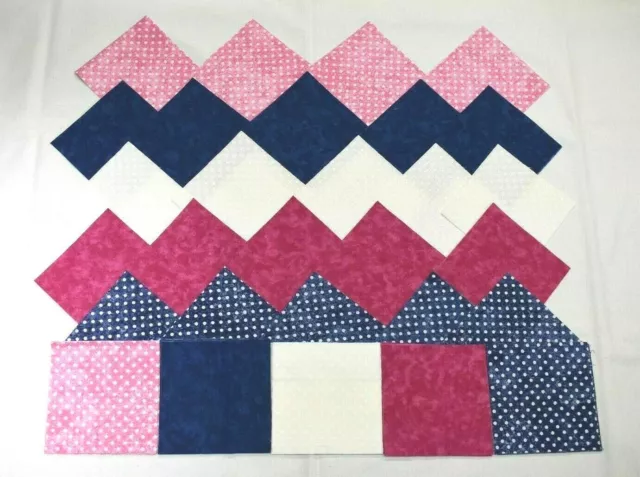 **SALE**   PINK & BLUE POLKA DOT COMBO 4 Inch Quilting Squares