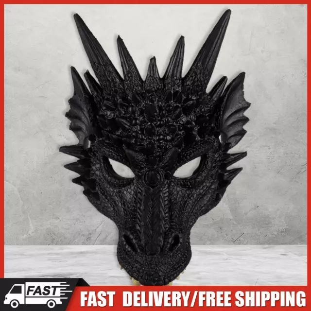 Halloween Evil Dragon Mask PU Monsters Half Face Mask Festival Party Fancy Dress