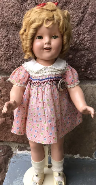 Original 1930's Ideal Shirley Temple Doll 18” Composition Captain January Dress 2