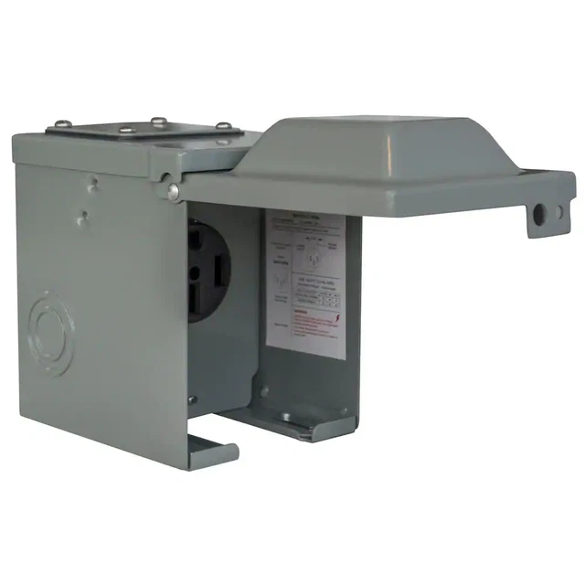 Outlet Box Unmetered Power 50Amp RV 125 Volt Electrical Panel Power Distribution