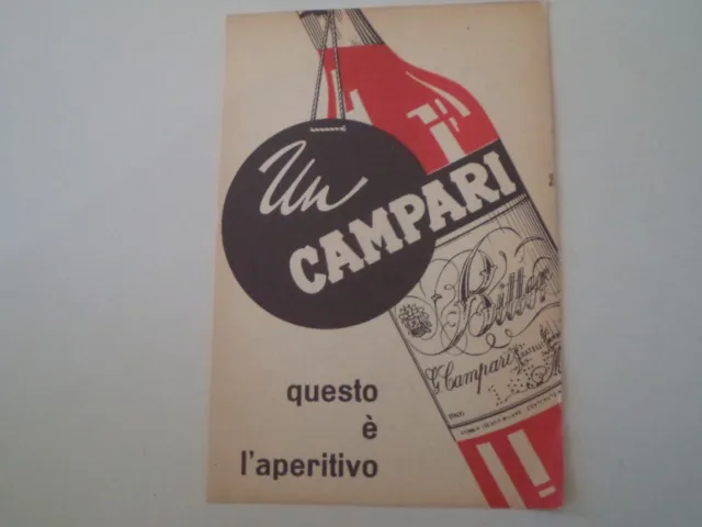 advertising Pubblicità 1957 BITTER CAMPARI