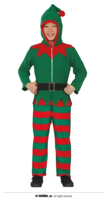Costume pigiama elfo aiutante di Babbo Natale bambino bambina