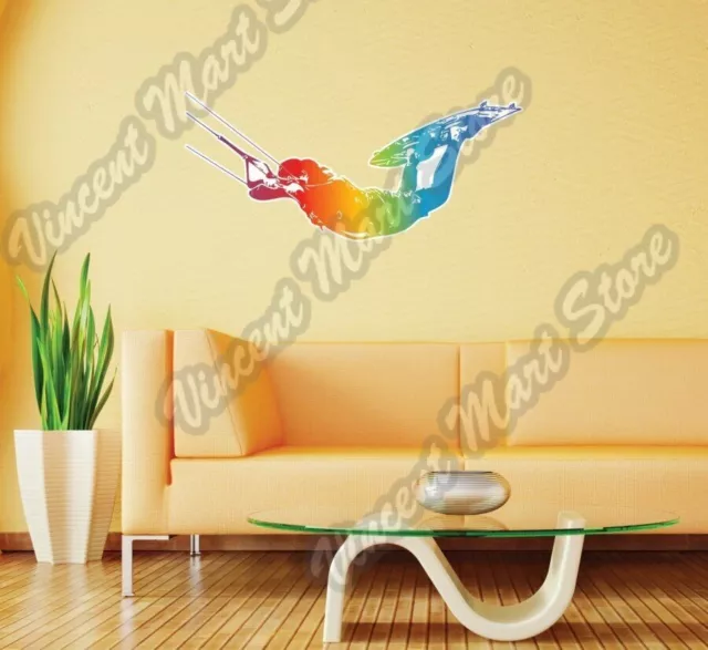 Kiteboarder Kite Kiteboarding Gift Wall Sticker Room Interior Decor 25"X12".
